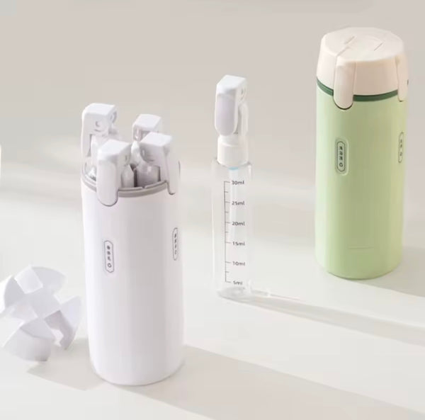 Kit de Voyage 4 en 1 — Flacons Rechargeables Anti-Fuite