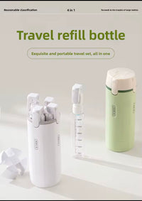 Kit de Voyage 4 en 1 — Flacons Rechargeables Anti-Fuite